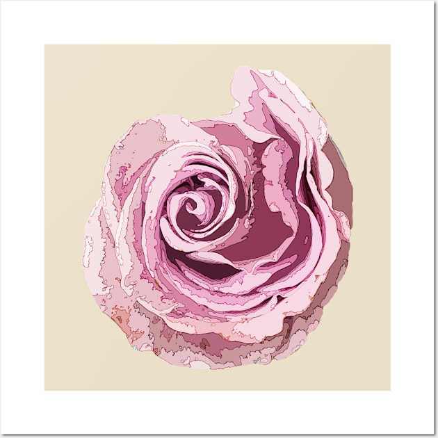 Pink Rose Stylized Art Wall Art by StupidHead